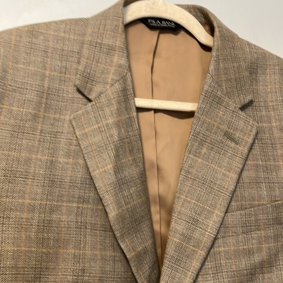 NWT Jos. A. Bank Traveller’s collection Classic Beige plaid Blazer sport coat - Picture 3 of 8